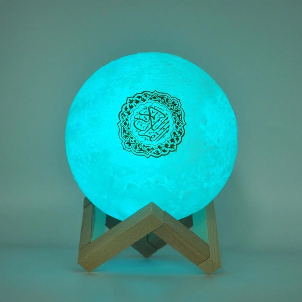 Illuminated Quran Speaker with 3D Moon Design